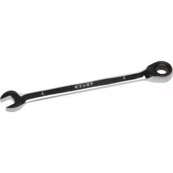 Ключ ЗУБР "ПРОФИ" гаечный комбинированный трещоточный, Cr-V сталь, хромированный, 9мм 27074-09