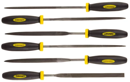 Набор STAYER &quot;PROFI&quot; Надфили с двухкомпонентной ручкой, 100мм, 6шт 16010-H6_z01 купить в Нефтеюганске