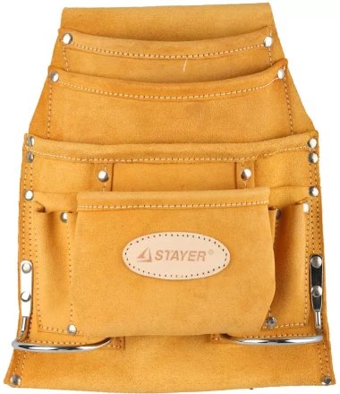 Сумка поясная STAYER PROFESSIONAL для инструментов, кожаная, 10 карманов, 2 скобы 38517 купить в Нефтеюганске