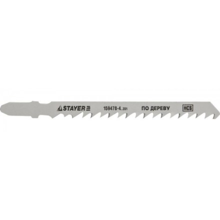 Полотна STAYER &quot;STANDARD&quot;, T144D, для эл/лобзика, HCS, по дереву, фанере, быстрый рез, EU-хвост., шаг 4мм, 74мм, 2шт 159478-4_z01 купить в Нефтеюганске