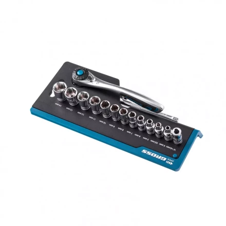 Набор торцевых головок трещотка 120 зубьев 36 предметов 1/4&quot; CrV Gross 14142 купить в Нефтеюганске