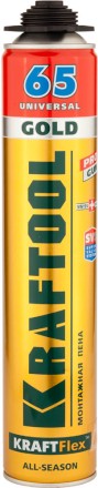 Пена &quot;GOLD 65&quot; профессиональная, монтажная, пистолетная, всесезонная, 850мл, KRAFTOOL 41194 купить в Нефтеюганске