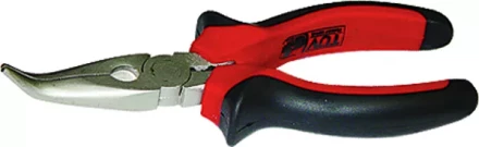 Длинногубцы NICKEL 180 мм изогнутые никелированные двухкомпонентные рукоятки MATRIX 17422 купить в Нефтеюганске