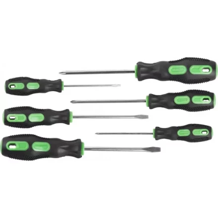 Набор URAGAN: Отвертки с двухкомпонентной рукояткой, SL3x75, 5x100, 6x100. PH0x75, 1x100, 2x100, 6 предм 25188-H6 купить в Нефтеюганске