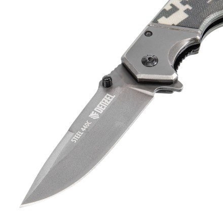 Нож складной Denzel 79209, многоцелевой, системы Liner-Lock, с накладкой G10 на эргономичной рукоятке купить в Нефтеюганске