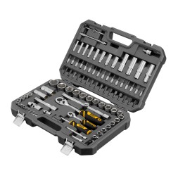 Набор инструментов Denzel 15813, 1/2&quot;, 1/4&quot;, CrV, S2, пластиковый кейс, 94 предмета