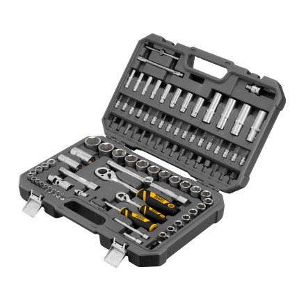Набор инструментов Denzel 15813, 1/2&quot;, 1/4&quot;, CrV, S2, пластиковый кейс, 94 предмета купить в Нефтеюганске