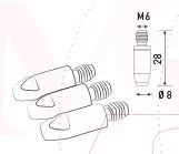 Наконечник к гор п/а M6 d 0,8 мм L28 тело 8 Cu-Cr-Zr Aurora купить в Нефтеюганске