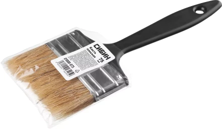 Кисть плоская СИБИН, пластиковая ручка, светлая щетина, 75мм 01008-075 купить в Нефтеюганске