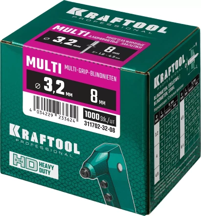 Заклепки многозажимные KRAFTOOL 311702-32-08 купить в Нефтеюганске