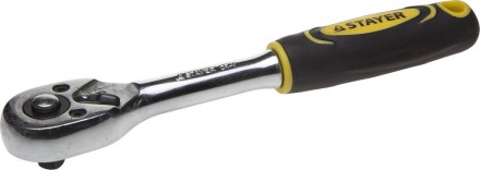 Трещотка для торцовых головок STAYER &quot;PROFI&quot;, Сr-V сталь, 45 зубцов, 1/4&quot; 27786-1/4 купить в Нефтеюганске