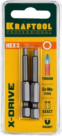 Биты KRAFTOOL X-Drive HEX Оберон 26127-3-50-2 купить в Нефтеюганске