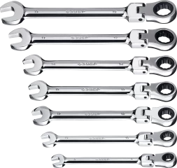 Наборы трещоточных комбинированных ключей шарнирных серия ПРОФЕССИОНАЛ