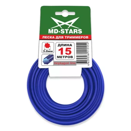 Леска для триммера HEPTAGON LINE (семиугольник) 1.6MMX15M купить в Нефтеюганске