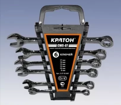 Набор ключей комбинированных Кратон CWS-07 6 пр. 2 27 03 007 купить в Нефтеюганске