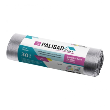 Пакеты для мусора 20 л x 30 шт. серые, Home Palisad 927015 купить в Нефтеюганске
