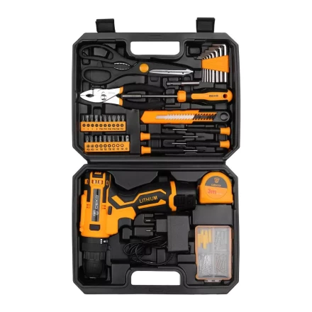 Дрель аккумуляторная DEKO Banger 12V + набор инструмента 93 предмета, 063-4167 купить в Нефтеюганске