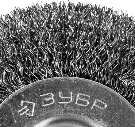 ЗУБР &quot;ПРОФЕССИОНАЛ&quot;. Щетка дисковая для точильно-шлифовального станка, витая стальная проволока 0,3мм, 100х12,7мм 35185-100_z02 купить в Нефтеюганске