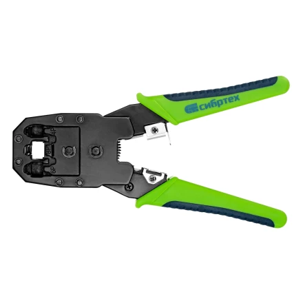 Клещи для обжима телефонных и компьютерных клемм Сибртех 17733 4P, 6P, 8P, функция обрезания проводов купить в Нефтеюганске