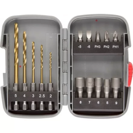 Набор ЗУБР &quot;МАСТЕР&quot;: Насадки для шуруповерта и дрели, биты, торцовые головки, биты-сверла, 15 предметов 26055-H15 купить в Нефтеюганске