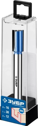 ЗУБР 16 x 30 мм, хвостовик 12 мм, фреза пазовая прямая с нижними подрезателями, Профессионал (28755-16-30) купить в Нефтеюганске