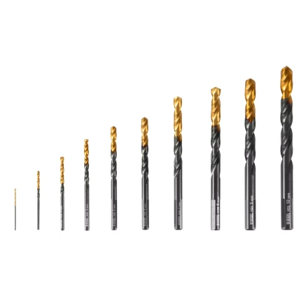 Набор сверл по металлу, 1-10 мм, HSS-Tin, Golden Tip, 10 шт Denzel 72316 купить в Нефтеюганске