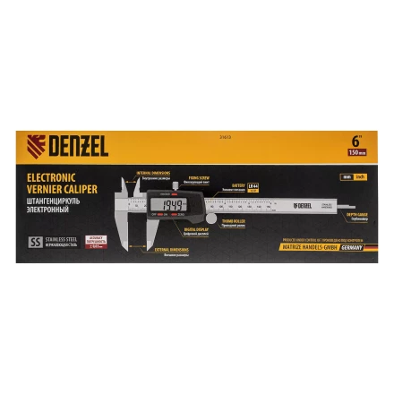 Штангенциркуль Denzel 31613, 150 мм, электронный, с глубиномером купить в Нефтеюганске