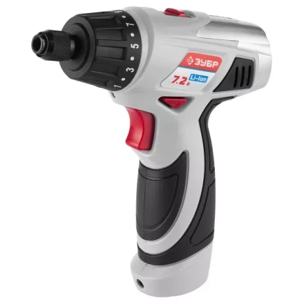 Шуруповерт ЗУБР 2-х скор,Li-Ion,реверс,15+1,зарядка 3-5ч,10мм,0-160 и 0-320об/мин,1,5А/ч,7,2В,набор бит,в блистере ЗДА-7.2-Ли Б купить в Нефтеюганске
