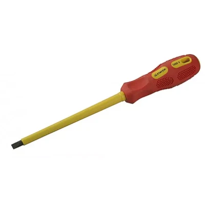 Отвертка STAYER "PROFESSIONAL" "MAX-GRIP" диэлектрическая, двухкомпонентная рукоятка, Cr-V, SL 6,5x150мм 25827-06-150 G