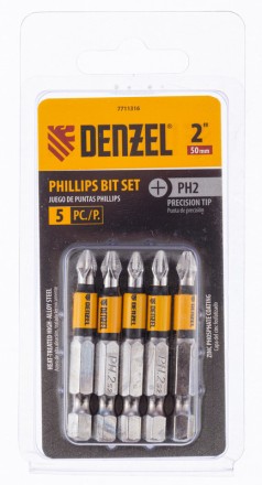 Набор бит, PH2x50, 5 шт. Denzel 7711316 купить в Нефтеюганске