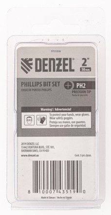 Набор бит, PH2x50, 5 шт. Denzel 7711316 купить в Нефтеюганске