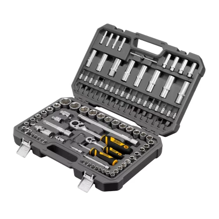 Набор инструментов Denzel 15814, 1/2&quot;, 1/4&quot;, CrV, S2, пластиковый кейс, 109 предметов купить в Нефтеюганске