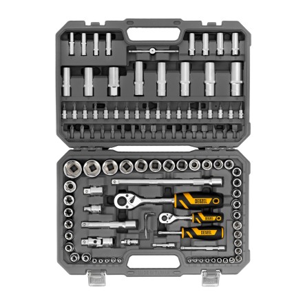 Набор инструментов Denzel 15814, 1/2&quot;, 1/4&quot;, CrV, S2, пластиковый кейс, 109 предметов купить в Нефтеюганске