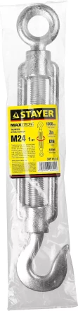 Талреп DIN 1480, крюк-кольцо, оцинкованный, М24, 1 шт, STAYER Master 30515-24 30515-24 купить в Нефтеюганске