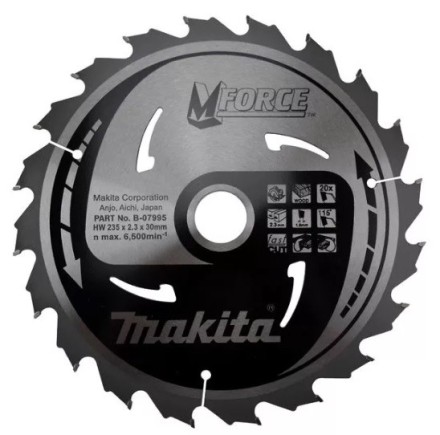 Диск пильный Makita M-Force, х165х20х2,0мм, 24 зуб,для дерева B-31223 купить в Нефтеюганске