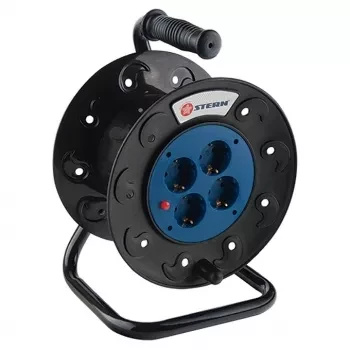 Удлинитель силовой на кабельной катушке, 3*1мм*50м, 4 розетки со шторками, 10A, STERN 95706 купить в Нефтеюганске