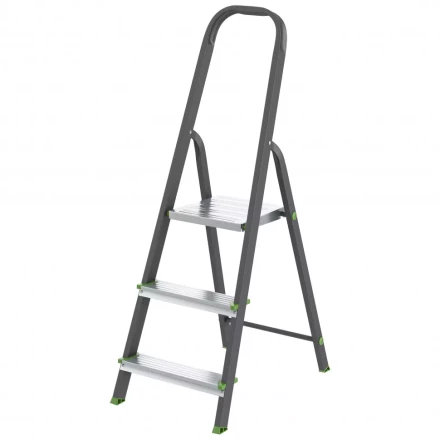 Стремянка 3 ступени стальной Профиль алюминиевые ступени Россия Сибртех 97953 купить в Нефтеюганске