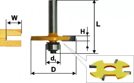 Фреза по дереву кромочная фальцевая ф50,8х2мм хв 8мм 10561 купить в Нефтеюганске