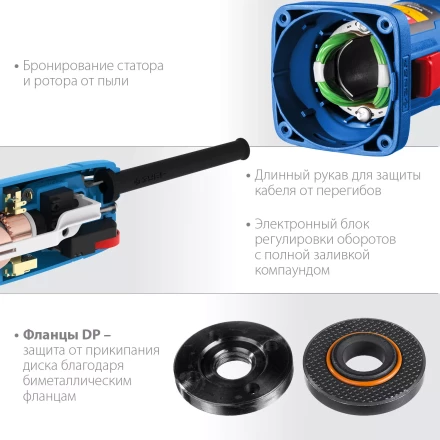 ЗУБР 1100 Вт, d125 мм, УШМ, регулировка оборотов, Профессионал (УШМ-П125-1100 Э) купить в Нефтеюганске