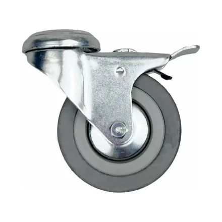 Аппаратное поворотное колесо с тормозом под болт HITCH 120*26 резина серая SChgb55 (SZ084856) купить в Нефтеюганске