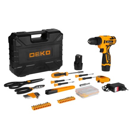 Дрель аккумуляторная DEKO Banger 12V + набор инструмента 93 предмета, 063-4168 купить в Нефтеюганске