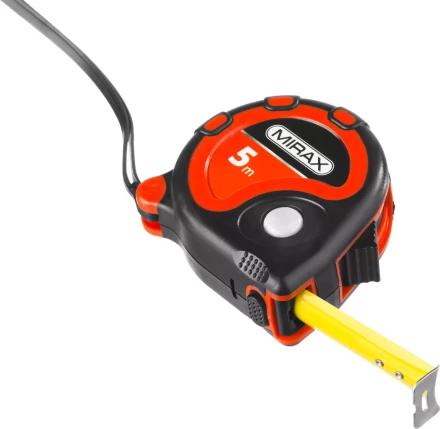 Рулетка MIRAX, 3 стопора, двухкомпонентный пластиковый корпус, 5мх19мм 34013-05-19 купить в Нефтеюганске