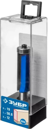 ЗУБР 19 x 50.8 мм, хвостовик 12 мм, фреза кромочная с нижним подшипником, Профессионал (28727-19-50.8-12) купить в Нефтеюганске