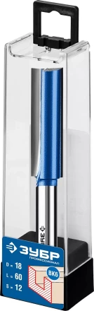 ЗУБР 18 x 60 мм, хвостовик 12 мм, фреза пазовая прямая с нижними подрезателями, Профессионал (28755-18-60) купить в Нефтеюганске