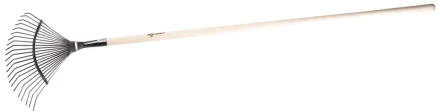 Грабли ЗУБР "ЭКСПЕРТ" веерные из нержавеющей стали, деревянный черенок из ясеня, 16 круглых зубцов, 440х360х1735мм 4-39451_z01 купить в Нефтеюганске