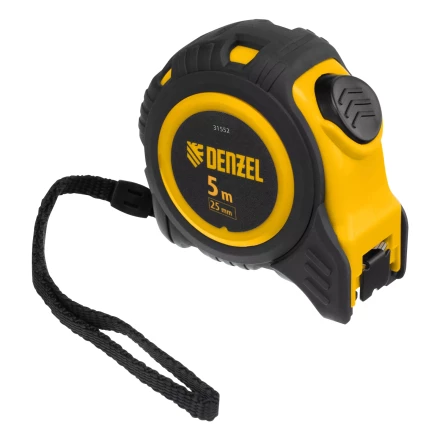 Рулетка Denzel  5м х 25мм, обрезиненный корпус, автоматическая фиксация, 31552 купить в Нефтеюганске
