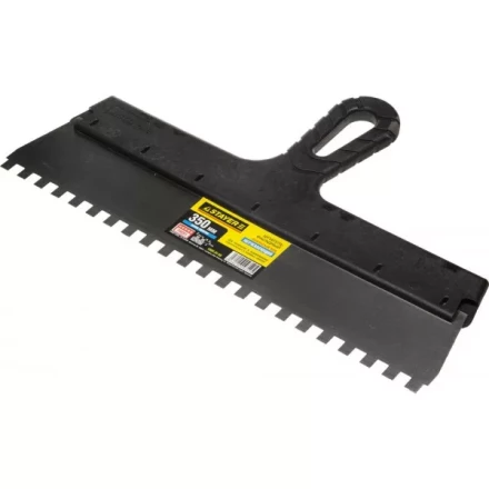 Шпатель STAYER &quot;PROFESSIONAL&quot; нержавеющий зубчатый с пластмассовой ручкой, 350мм, зуб 8х8мм 1009-35-08 купить в Нефтеюганске
