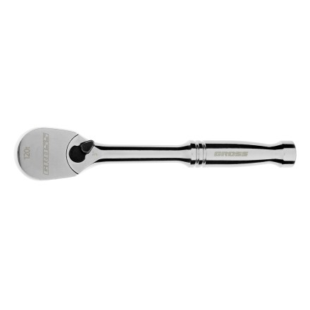 Ключ-трещотка 1/4&quot; Gross 14050, CrV, 120 зубьев, цельнометаллический, хром купить в Нефтеюганске