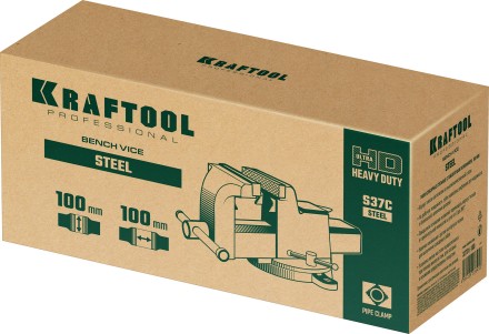 Тиски KRAFTOOL STEEL стальные 32701-100 купить в Нефтеюганске