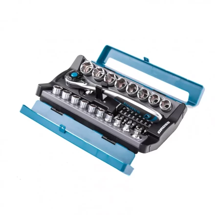 Набор торцевых головок трещотка 120 зубьев 36 предметов 1/2" 3/8” CrV Gross 14145 купить в Нефтеюганске